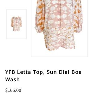 Young Fabulous & Broke YF&B Letta Top in Orange 3/4 Sleeve Relaxed Blouse